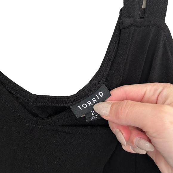 Torrid Black Long Sleeve Cold Shoulder Blouse Sz 2X - Picture 3 of 6